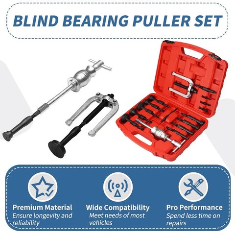Badass Blind Hole Collet Bearing Race And Seal Puller Tool Kit In Rugged Waterproof Dustproof Toolbox Case With Secure Lock And Neat Layered Design Suited For Mechanics Requiring Durability Against Moisture And Wear During Projects Around Town.