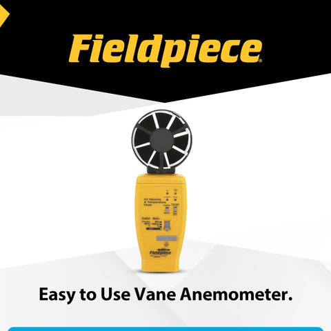 Air Velocity And Temperature Test Head For HVAC Diagnostics With Real Time And Average Readings, Quick CFM Estimation, Anemometer For Accurate Airflow Balancing.