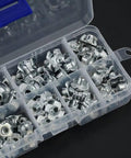80 Piece M3 M4 M5 M6 M8 Zinc Plated Four Claw Tee Nuts For Speaker Cabinets And Furniture Hardware Set in storage box