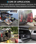 Heavy Duty Three Section Full Extension Drawer Slides Featuring Secure Locking Design And Smooth Ball Bearing Action That Rolls Like Butter While Handling Heavy Loads Without Breaking A Sweat For Eighty Inch Furniture Projects One Pair used in vehicles for tool organization.