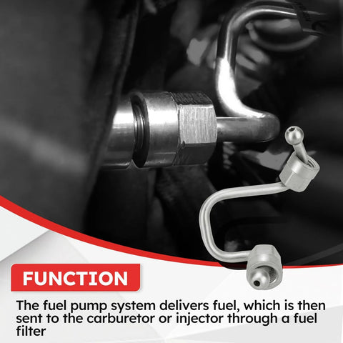 Intermediate High Pressure Fuel Feed Pipe From Pump To Rail For 2010-2017 Chevy Equinox Impala Malibu Orlando Captiva Sport Buick Lacrosse Regal Verano Buick Allure GMC Terrain Plug And Play Direct Fit Fuel Line Upgrade shown installed.