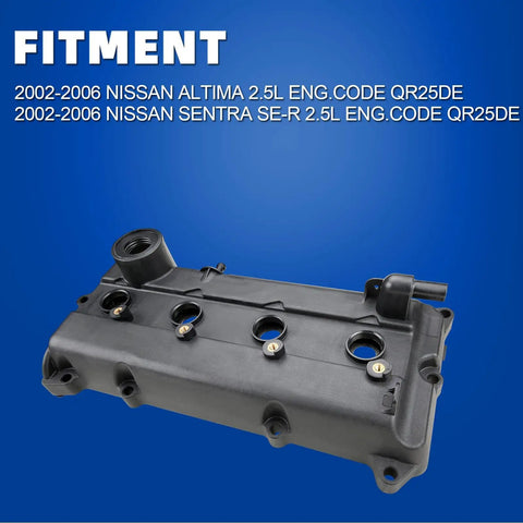 Valve Cover Kit With Gaskets And Oil Filler Cap For 2002-2006 Nissan Altima Sentra 2.5L Replaces 13264-3Z001 shown detached