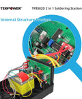 Internal structure of 2 In 1 Soldering Iron And Hot Air Rework Station with micro computer intelligent control circuit board
