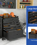 Heavy Duty Rolling Tool Chest With Six Full Extension Drawers And Whisper Quiet Tracks, Easy Glide Wheels Make Tackling Garage Grunt Work A Breeze, Rust Resistant Steel Organizer Built Tough For Real Jobs, six drawers