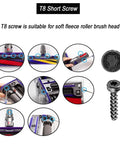 Image showing T8 short screw installation steps for vacuum cleaner with close-up on screw head from 18 Piece Vacuum Screw Kit For V6 V7 V8 V10 V11