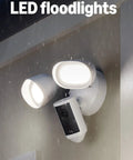 Floodlight Cam Pro Wired Security Camera With Retinal 4K Video Wide Angle View 10x Enhanced Zoom 2000 Lumen Floodlights