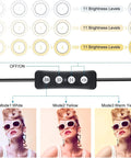 Brightness levels and modes for 6 Inch Ring Light With Tripod Stand For Desk Use Perfect For YouTube Vids, Makeup Tutorials And Selfies