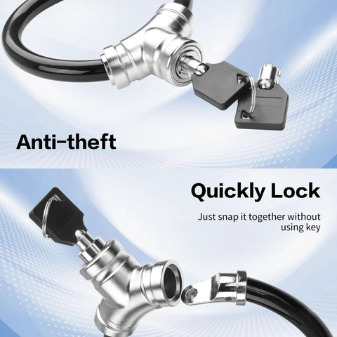 14mm Heavy Duty Bike Lock Chain With Keys 7 Hole Zinc Alloy Ring Lock; close-up of lock mechanism showing key insertion and ease of use.