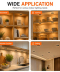 YGS-Tech 4 Pack Mini Recessed LED Lighting, 2W 100LM LED Downlights used in bookshelf, cabinet, kitchen counter, and ceiling.