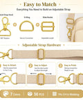 Killer Metal Bag Hardware Kit Featuring Twenty One D Rings Fourteen Swivel Snap Hooks And Twenty One Slide Buckles For Leather Stitching And Purse Making Crafts, including adjustable strap components.