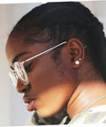 Side view of a person wearing glasses with Glasses Arm Replacement Kit 1 Pair Temple Arms For Eyeglasses Handy Comfortable Lightweight Eyewear Accessory Easy Install For Quick Repairs Fits Most Frames, showing comfort and fit.