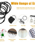 Rustproof Metal Shower Curtain Hooks 24 Pack That Glide Smoothly Round Rings For Curtains On A Bathroom Shower Rod Black Finish With Snap Joint Design And Heavy Duty Construction Holds Up To 60 Lb shown with various uses