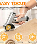 Get Your Hands On This Ridiculously Smooth Rroetxi Cordless Electric Cutter in action, cutting burlap easily with ergonomic design.