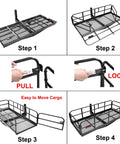 Assembly instructions for Heavy Duty Hitch Mount Cargo Carrier For 2 Inch Receiver 60 By 24 By 14.4 Inch Folding Luggage Rack