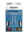 Adie Ez Trainer Suspension Stabilizers For Kids Bikes 12 14 16 Inch Wheels in packaging showing attachment features