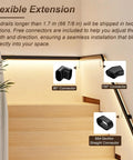 Flexible connectors for Ultra Smooth Body Sensing Lighted Stair Handrail For Indoor Steps Wall Mounted Safety Rail.