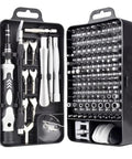 Top Tier Mechanic Tool Set For Car Maintenance And DIY Repairs Featuring Magnetic Ratchet Screwdrivers With Torx Bits In A 135 Piece Gray Combo Kit For Pros And Home Users To Fix Everything With Ease, open case