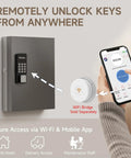 32 Key Smart Key Lock Box Wall Mount For Biz And Rentals With Bluetooth App And Remote Access WiFi Unlock Gateway