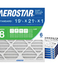 Universal MERV 8 Air Filter For HVAC Systems 19.875 By 21.50 By 0.75 Inches, 6 pack, no fuss easy fit, captures dust, lint, pollen