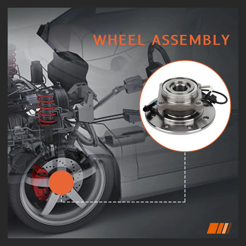 Front Wheel Hub And Bearing Assembly For Chevy And GMC 8 Lug 4x4 SUVs With ABS Fits K1500 K2500 Suburban And K3500 1995-2000