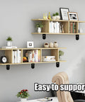 Rock Solid Heavy Duty L Brackets 12 Pack Black Steel Corner Supports 2X1X0.5 Inch Adjustable Right Angle Shelf Mounts With Extended Slots For No Hassle Furniture Assembly And Diy Projects used on stylish wooden shelves.