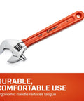 12 Inch Adjustable Cushion-Grip Wrench with Hex Jaw, ergonomic handle shown on white background.