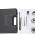 Ditch The Slow Drilling And Grab This Super Cool 5 Pcs Concrete Hole Saw Kit Made With Tough Tungsten Steel. It Has Smart Ventilation Holes For Fast Chip Removal So You Can Slice Through Brick, Cement Or Wall Like A Boss. Perfect For HVAC, Plumbing And, 5-piece tungsten steel concrete hole saw kit in case with drill bits and mandrel