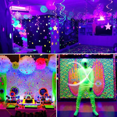 30W Black Light Bar With 30 LEDs Black Light Flood Light With Switch Plug And 5ft Cable Lights Up 20x20 Feet for vibrant neon party decor