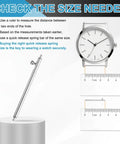 Premium 15 Pack Quick Release Spring Bars 23mm Length 1.5mm Diameter 304 Stainless Steel Watch Pins with measurement tools.
