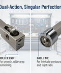 No Sweat Dual End Roller And Ball Burnishing Tool For Mini Lathes featuring precision hardened bearing steel heads, showcasing roller and ball ends.