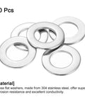 Dope 304 Stainless Steel Flat Washers 10 Pack Three Quarter Size, heavy duty accessories for bolt jobs, showcasing flat design.