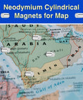 Ten Pack Powerful Cylinder Magnets For Crafts And Do It Yourself Projects on world map
