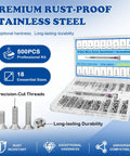 Premium 500 Piece Micro Screws Assortment Kit With M1.2 M1.4 M2 Tiny Fasteners Inside Hella Slick Labeled Case layout with screws.