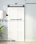 36 Inch Bi Folding Sliding Barn Door Hardware Track Kit With Heavy Duty Top Mounted Black Rollers For Two Doors
