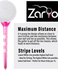 Pink Womens Golf Tees 50 Count With 40 Tall Three And A Quarter Inch Tees And 10 Short One And A Half Inch Tees Near Unbreakable Plastic Four Prong With Stripes for Maximum Distance and Stripe Levels