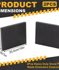 2 Pack Heavy Duty Snow Plow Wing Extension Set Rubber Plow Blades 10 X 12 X 1 Inches SBR Compatible With Pw22 Pro Wing Fits Snow Plow Blades On Trucks