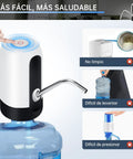 Portable Electric Water Bottle Pump Dispenser for Universal 5 Gallon Jugs with BPA Free Silicone Hose and Stainless Steel Spout in use