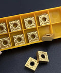 10 Piece Set Next Level Heavy Duty Carbide Turning Inserts For Lathe Machining Steel And Stainless Steel With PVD Coating SNMG431 MA Gold
