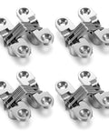 4 Pack Stainless Steel 180 Degree Hidden Cabinet Hinges for Frameless Doors, Invisible Concealed Hinges With Screws, top view.