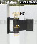 Rock Solid Heavy Duty Weld On Trailer Hinges showing 240 degree rotation with reinforced cast iron design for durability.