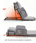 VEVOR Electric Bed Backrest With Rails And Remote, 300 Lb Weight Capacity For Pregnant Women Elders Patients, Adjustable Recline Angle Up To 68 Degrees, Machine Washable Cover, Heavy Duty Lifting Support For Reading Sleeping Comfort, showing 68° and 4° recline positions.