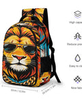 Hip Hop Leo Printed Unisex Backpack With Large Capacity For Daily Use Durable Polyester Daypack With Breathable Fabric Sturdy Zippers