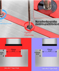 Rugged Aluminum Table Saw Miter Gauge designed with reliable flip stop fence and rapid adjustable locks for T and U type chutes.