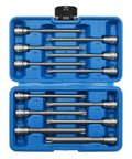 12 Piece 3/8 Inch Drive Extra Long Torx Bit Socket Set With CR V Chrome Vanadium And S2 Steel Bits, 5.9 Inch Reach in blue case