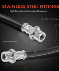 Stainless steel fittings for Brake Hydraulic Hose Kit For Toyota And Scion Rides Front And Rear 2 Pack Fits Tacoma 2005 2011 2012 2015 2016 2020 Tundra 2000 2006 4Runner 1996 2002 Sequoia 2001 2007 Yaris 2006 2019 Paseo Tercel And More.