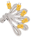 Pack of 5 K Type Mini Connector Thermocouple Temperature Probe Sensor with 3M cables and yellow connectors
