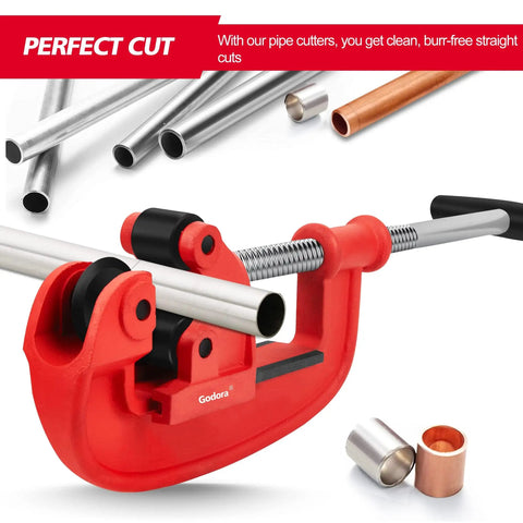 Heavy Duty 1 To 3 Inch Pipe Cutter Tool With Extra Blade For Fast Clean Cuts On Galvanized Steel And Iron Pipes Pro Grade Rigid Cutter With Ball Thrust Bearing