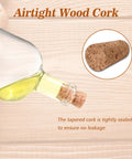 Natural Wood Corks 100 Pack For Wine Beer And Liquor Bottles Handy Tapered Wooden Stopper in bottle, airtight seal shown
