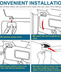 Installation steps for Aluminum Black Sun Visor Clip Repair Kit For Ram 1500 Trucks 2019 Through 2026.