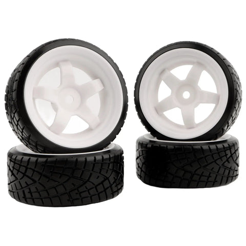 1/10 Scale RC Drift Tires With 12mm Hex Hub For On Road Touring Wheels, Slick Tire Set Delivers Real Grip And Quick Handling On Most 1/10 RC Drift Cars, Universal Fit For HSP Tamiya Kyosho ExceedRC WLtoys And More